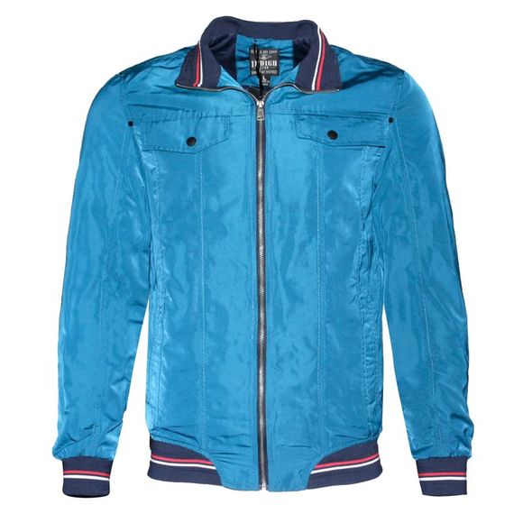 Mens Jacket  Front Side Button Pockets Slim Fit MILJ-615 Teal - Picture 1 of 2